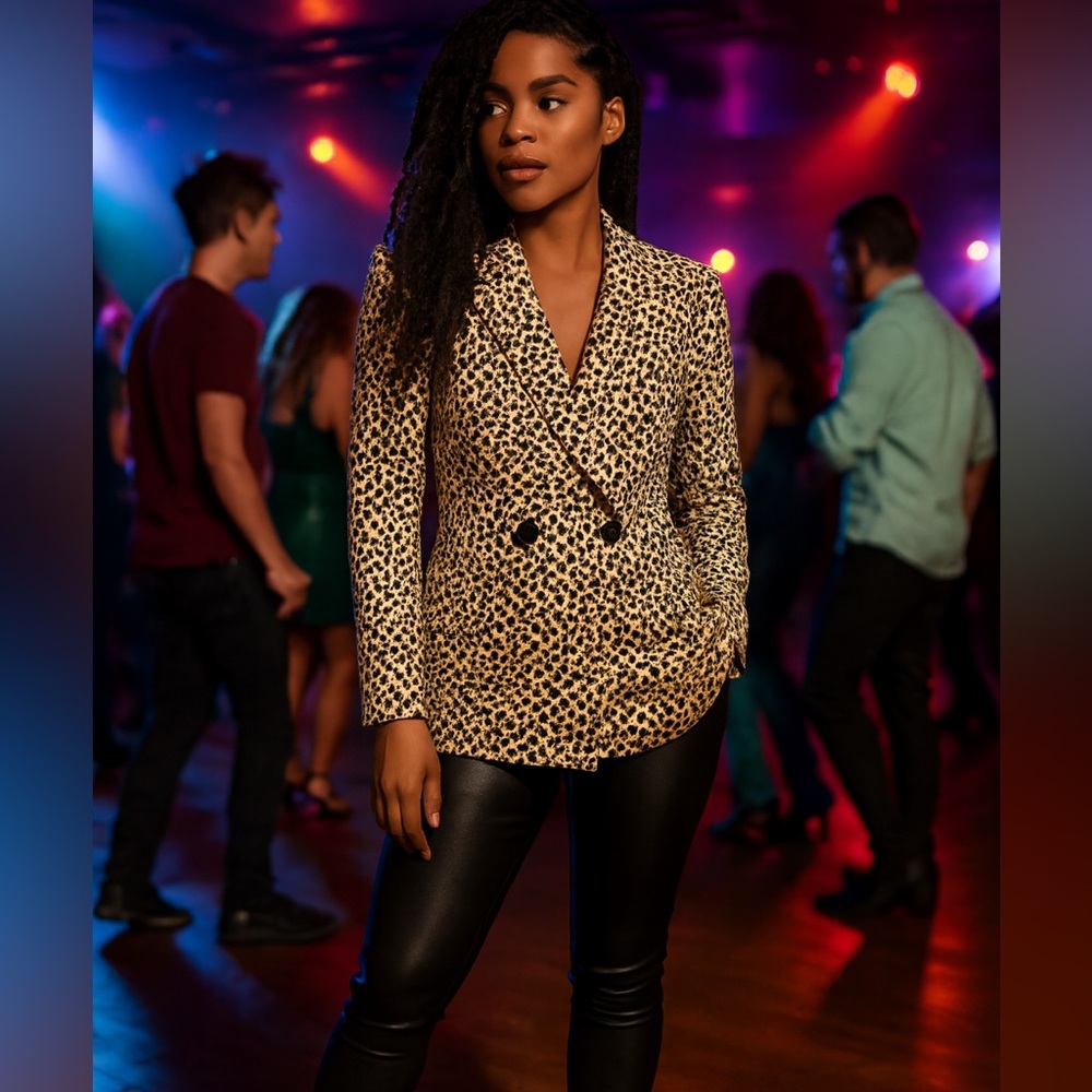 NineWest Leopard Animal Print jacket size M